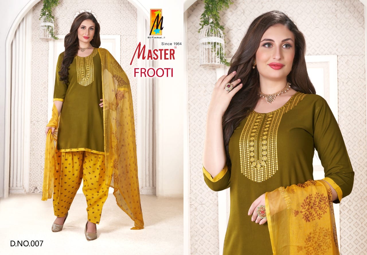 Master Frooti Kurti Patiyala With Dupatta Wholesale Dress Collection